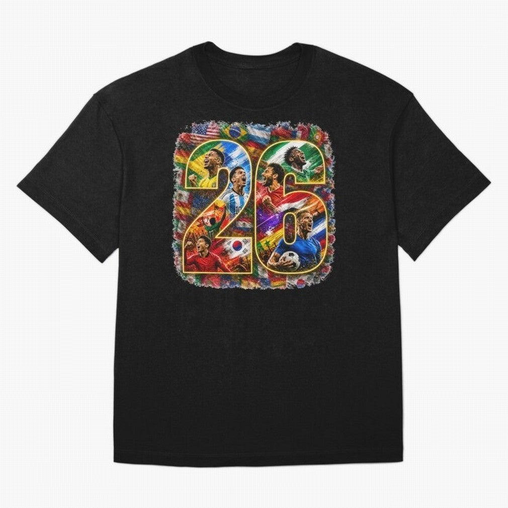 International Global Flags Soccer Football Classic T-Shirt Fuel Your Fan Pride for Match Day Hype around FIFA World Cup 2026, Haaland and Mbappe, England and Germany, Football Festival Excitement, Trophy Ambitions, Country Rivalries and Star Player