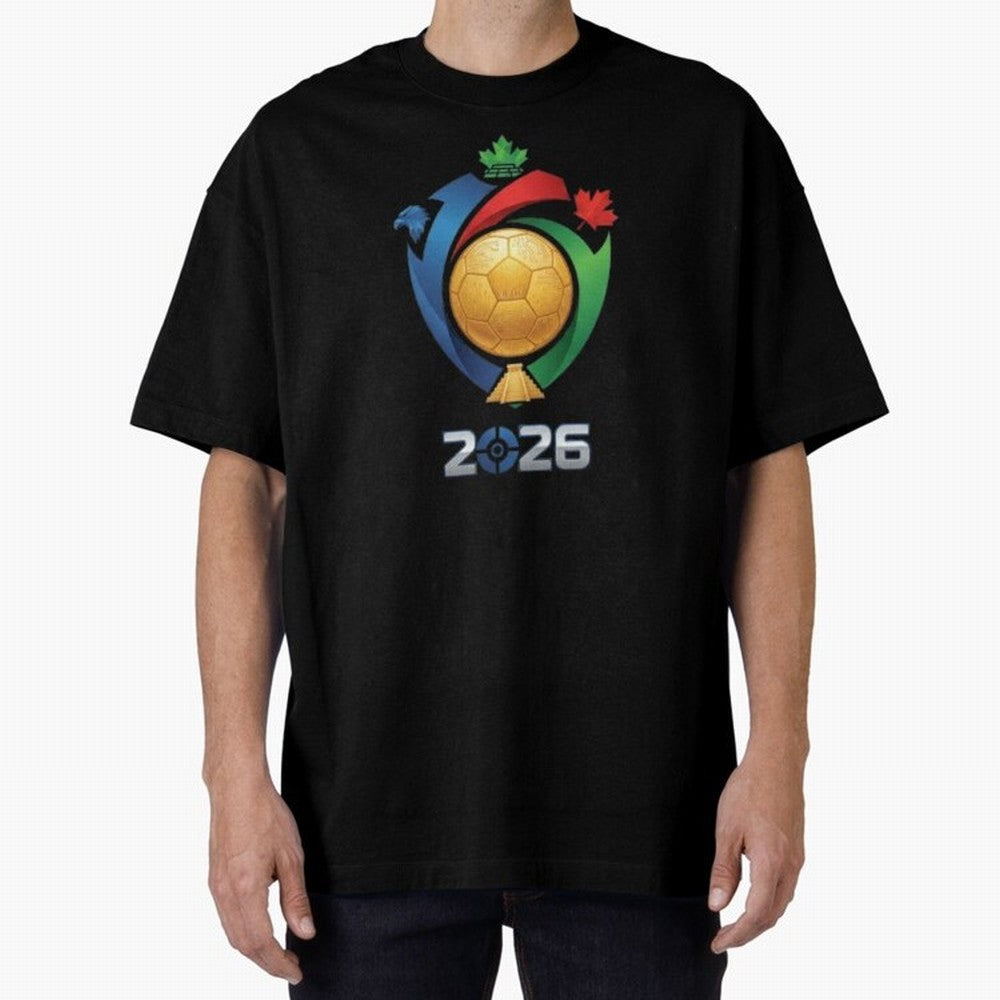 Golden Soccer Ball 2026 Host Nations Emblem Classic T-Shirt Bring FIFA World Cup 2026 Group Stage Filled with Cristiano Ronaldo, Haaland and CR7, Brazil, Portugal and Argentina Energy, Stadium Memories, Football Loyalty, International Chants and