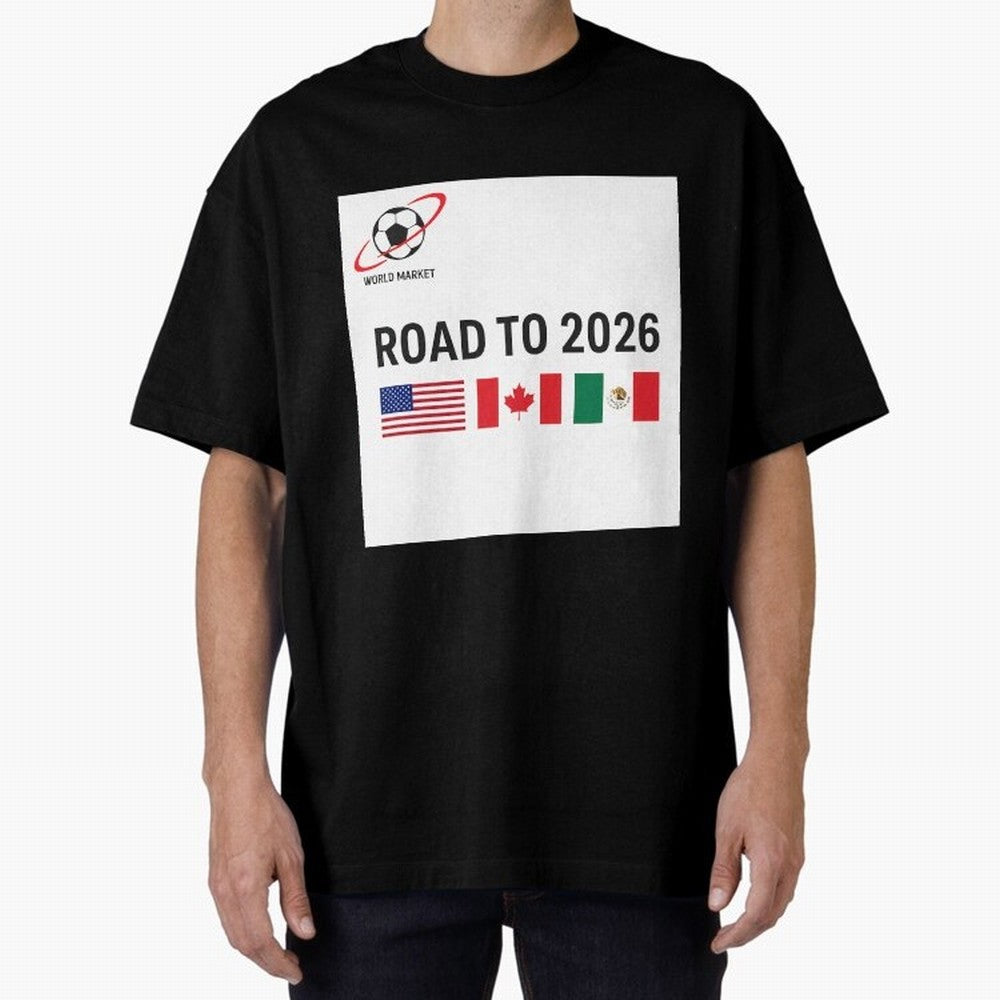 Road to World Cup 2026 Football Journey Classic T-Shirt Carry the Dream of FIFA World Cup 2026 USA Canada Mexico Spirit, Highlighting England, France and Netherlands, Messi and Cristiano Ronaldo, Football Passion, Legendary Performances, Festival
