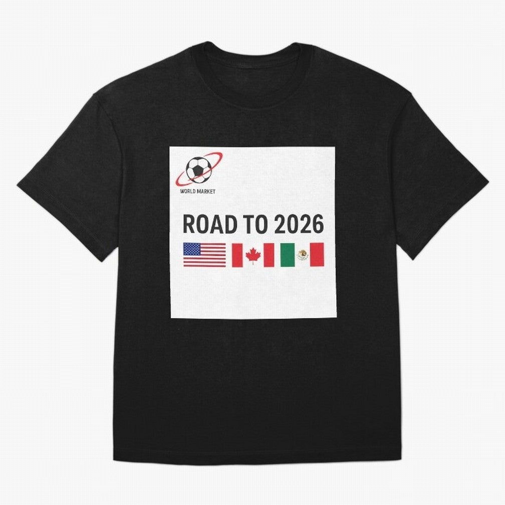 Road to World Cup 2026 Football Journey Classic T-Shirt Carry the Dream of FIFA World Cup 2026 USA Canada Mexico Spirit, Highlighting England, France and Netherlands, Messi and Cristiano Ronaldo, Football Passion, Legendary Performances, Festival
