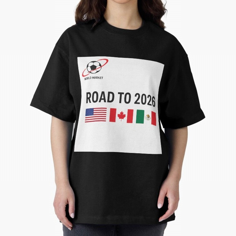 Road to World Cup 2026 Football Journey Classic T-Shirt Carry the Dream of FIFA World Cup 2026 USA Canada Mexico Spirit, Highlighting England, France and Netherlands, Messi and Cristiano Ronaldo, Football Passion, Legendary Performances, Festival