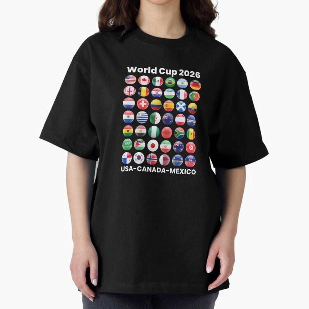 Soccer World Cup 2026 all Country Ball Football Fan Game Day Youth Sports Apparel For Men Women Kids Clothing Classic T-Shirt Back Your Heroes with FIFA World Cup 2026 Spirit, Featuring Brazil, Portugal and Argentina, Mbappe, Worldwide Fan Energy,