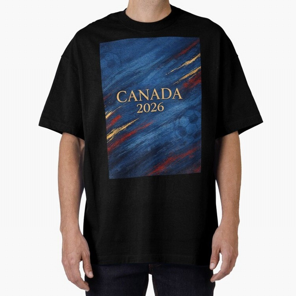 Elegant and Luxury Canada 2026 Soccer Theme Classic T-Shirt Celebrate the Biggest Stage of FIFA World Cup 2026 USA Canada Mexico for Fans of CR7 and Messi and England, Bringing Championship Spirit, Famous Goals, Roaring Crowds and International