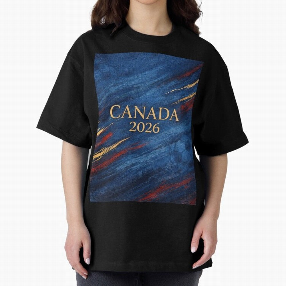Elegant and Luxury Canada 2026 Soccer Theme Classic T-Shirt Celebrate the Biggest Stage of FIFA World Cup 2026 USA Canada Mexico for Fans of CR7 and Messi and England, Bringing Championship Spirit, Famous Goals, Roaring Crowds and International