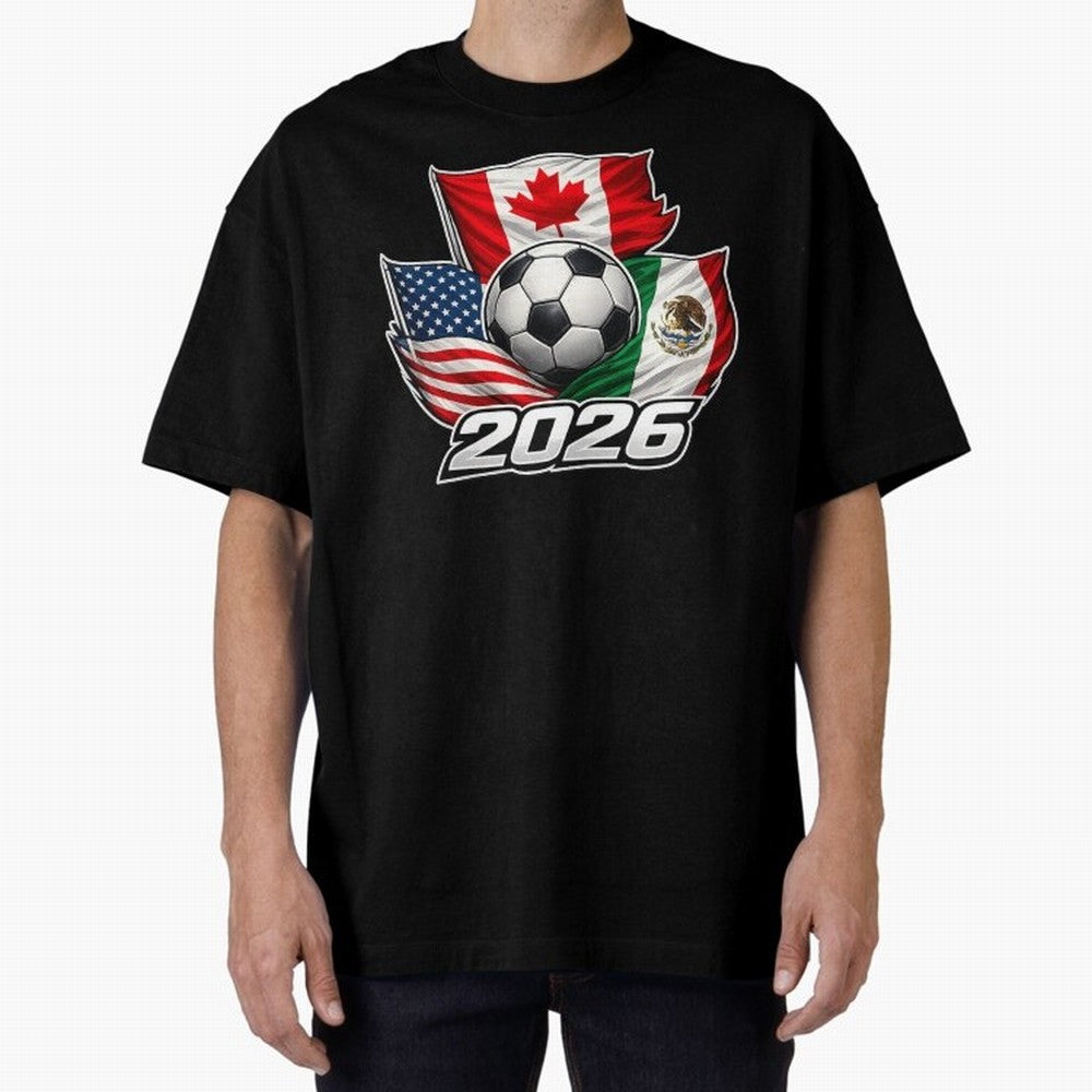 Soccer 2026 USA Canada Mexico ¨C World Football Flags Classic T-Shirt Enjoy the Biggest Football Party of Global Football Passion for FIFA World Cup 2026 USA Canada Mexico, Filled with Messi, Neymar and Mbappe, Germany, Vintage Soccer Flavor,