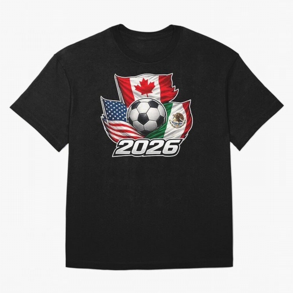 Soccer 2026 USA Canada Mexico ¨C World Football Flags Classic T-Shirt Enjoy the Biggest Football Party of Global Football Passion for FIFA World Cup 2026 USA Canada Mexico, Filled with Messi, Neymar and Mbappe, Germany, Vintage Soccer Flavor,
