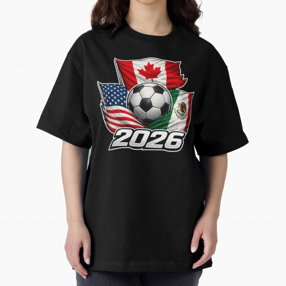 Soccer 2026 USA Canada Mexico ¨C World Football Flags Classic T-Shirt Enjoy the Biggest Football Party of Global Football Passion for FIFA World Cup 2026 USA Canada Mexico, Filled with Messi, Neymar and Mbappe, Germany, Vintage Soccer Flavor,