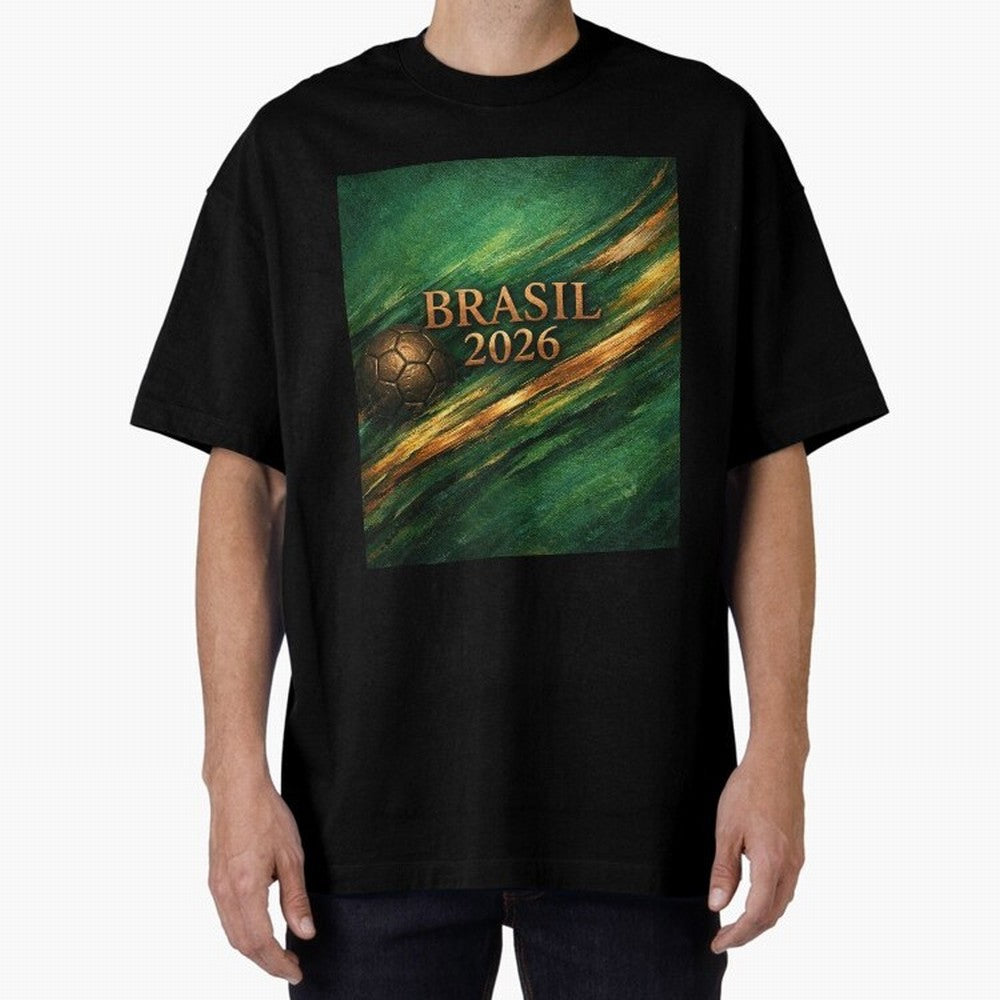 Brasil 2026 Soccer Theme Dark Green Classic T-Shirt Feel the Trophy Chase of Global Football Passion for FIFA World Cup 2026 USA Canada Mexico, Driven by Messi, Neymar and Mbappe, France and Portugal, Goal Celebration Energy, Supporter Heritage,
