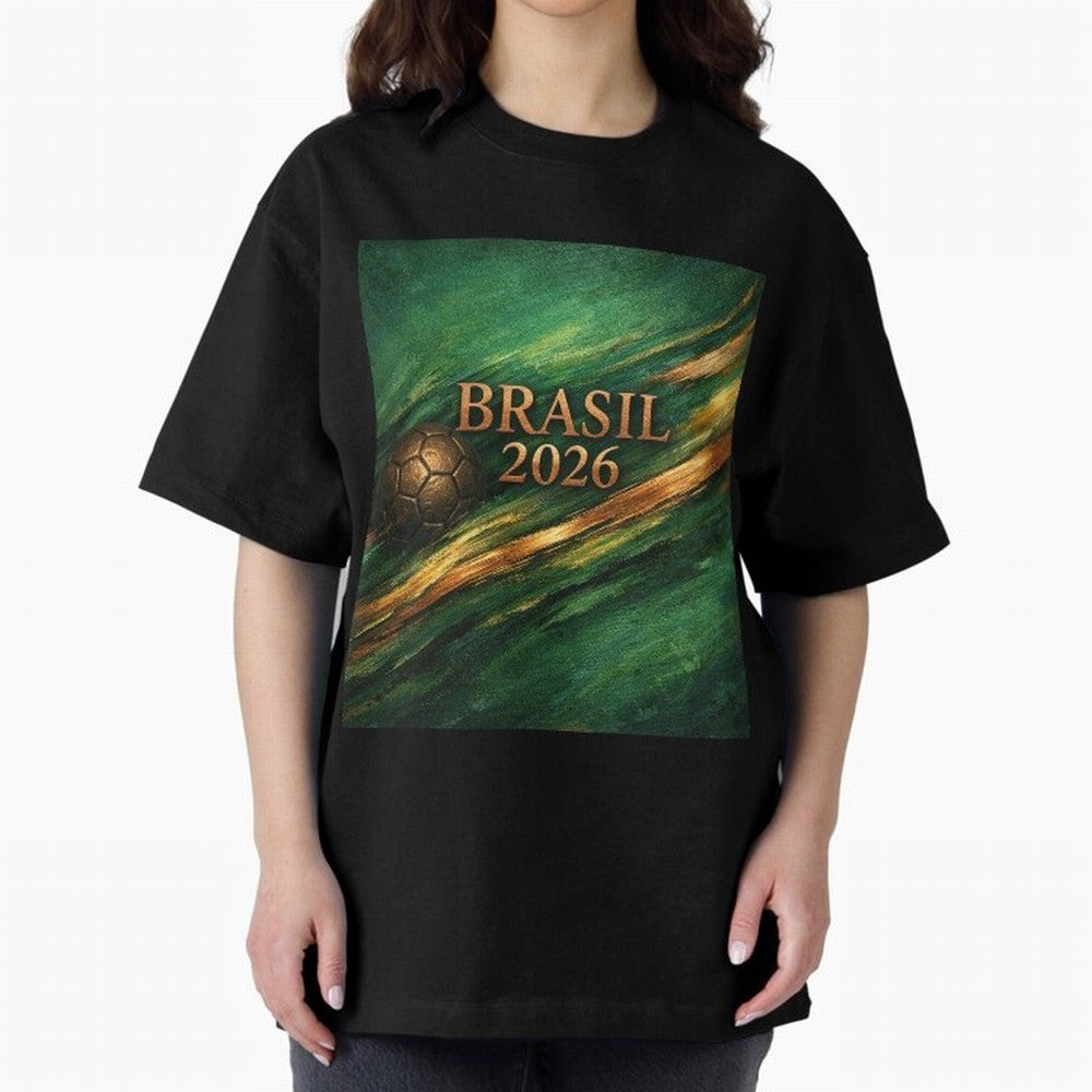 Brasil 2026 Soccer Theme Dark Green Classic T-Shirt Feel the Trophy Chase of Global Football Passion for FIFA World Cup 2026 USA Canada Mexico, Driven by Messi, Neymar and Mbappe, France and Portugal, Goal Celebration Energy, Supporter Heritage,