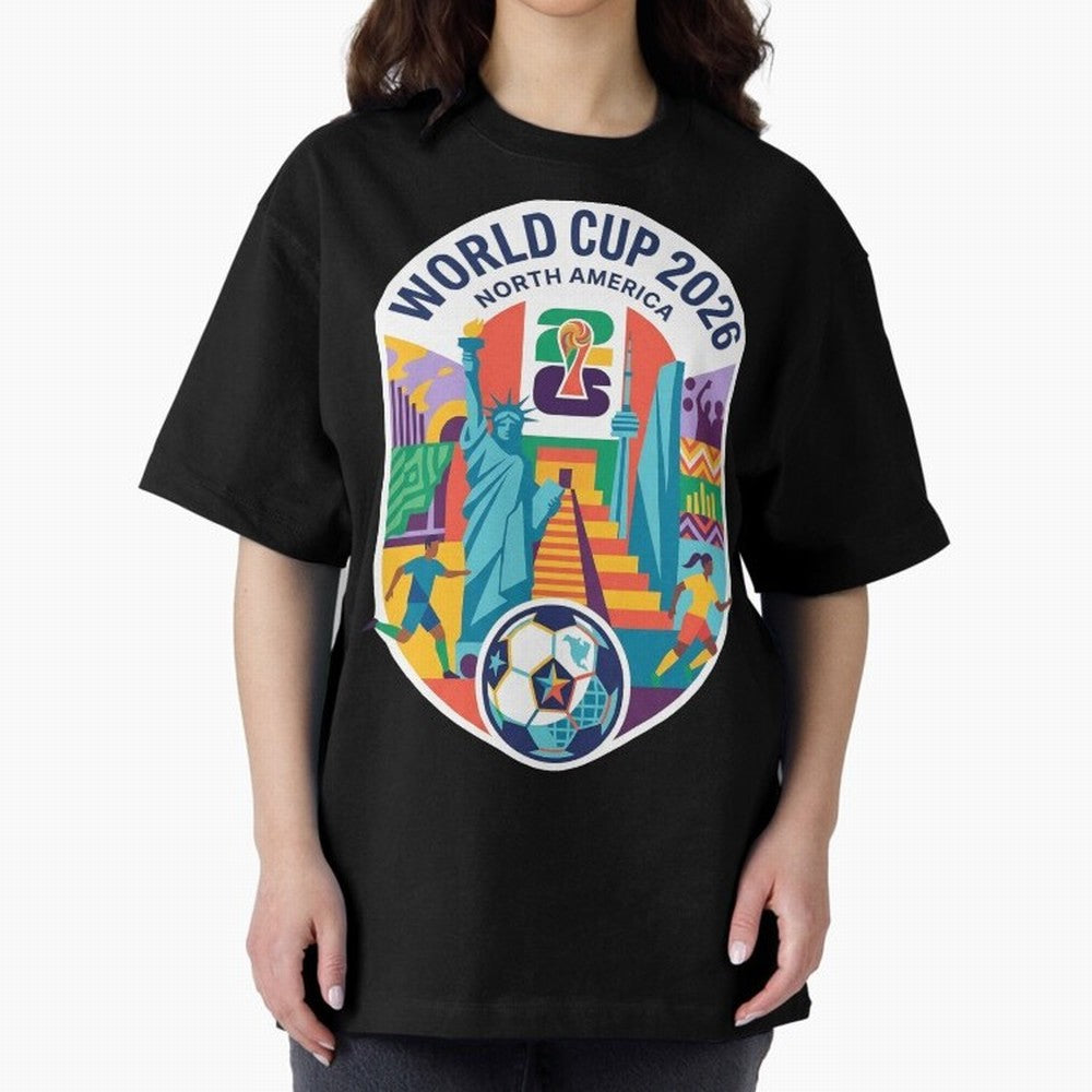 World Cup 2026 North America Soccer Tournament Colorful Emblem Classic T-Shirt Build FIFA World Cup 2026 Group Stage Filled with CR7, England and Germany Energy, Classic Soccer Heritage, Championship Pressure, Fan Loyalty and International Pride;