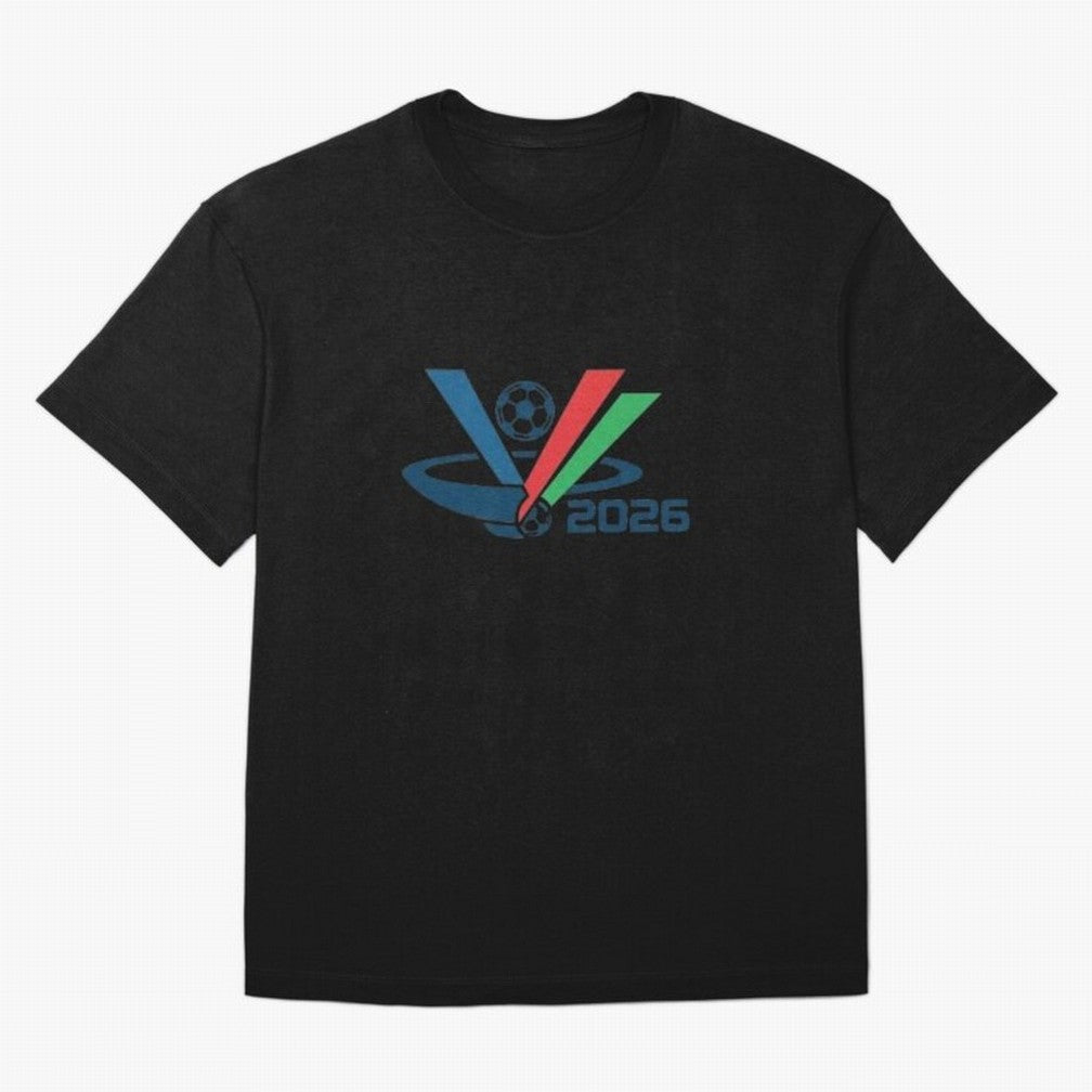 Minimalist FIFA 2026 V-Logo Design Classic T-Shirt Support the Legends of Global Football Passion for FIFA World Cup 2026 USA Canada Mexico, Capturing CR7 and Messi, Argentina, France and Brazil, Stadium Memories, Football Loyalty, International