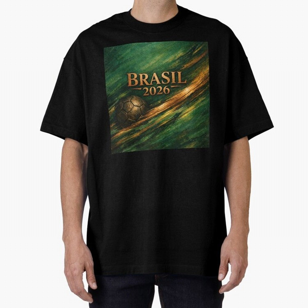 Brasil 2026 Soccer Theme Gold - Elegance Classic T-Shirt Enjoy the Biggest Football Party of Global Football Passion for FIFA World Cup 2026, Featuring Mbappe and Neymar, Spain and Netherlands, Stadium Chants, National Pride, Trophy Dreams and