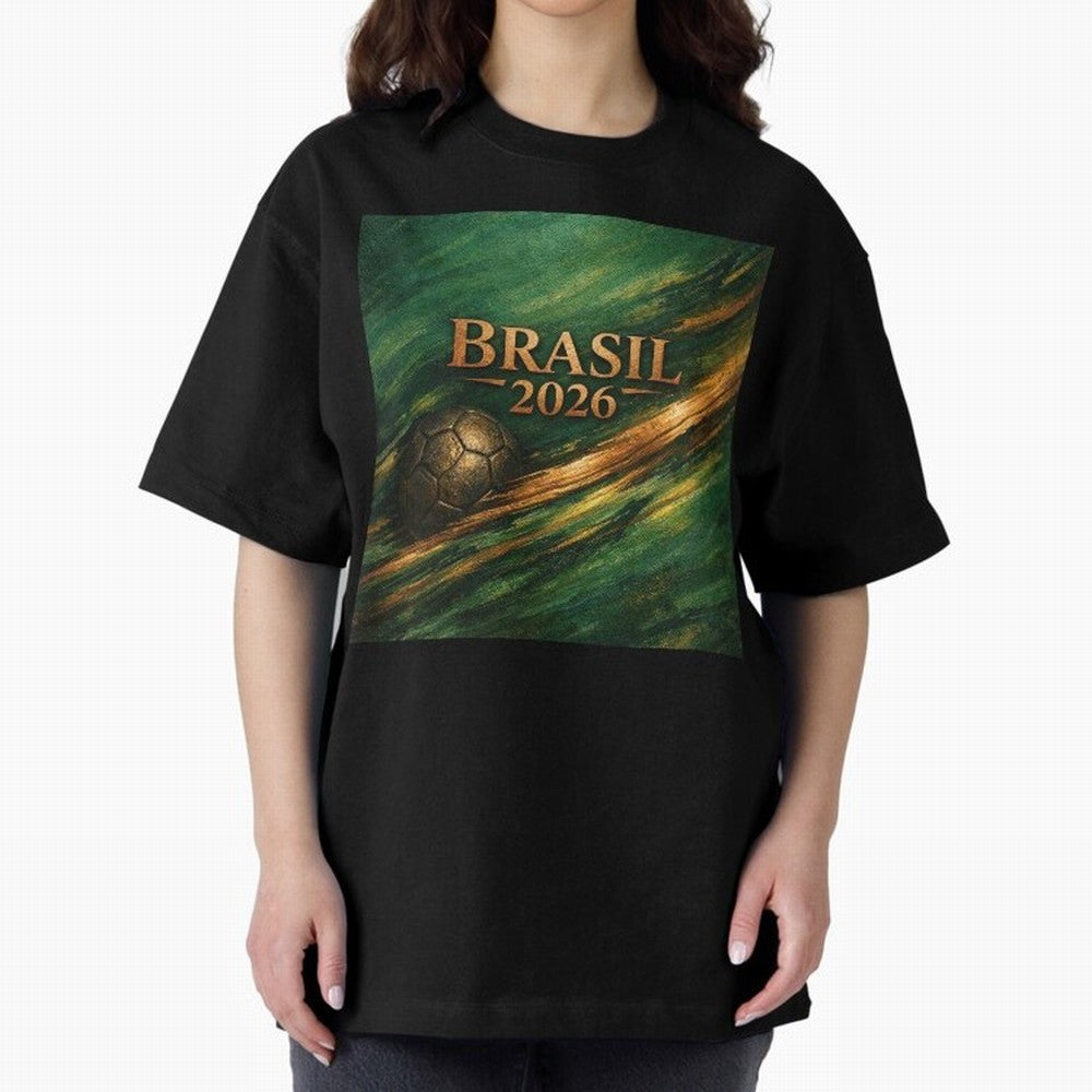 Brasil 2026 Soccer Theme Gold - Elegance Classic T-Shirt Enjoy the Biggest Football Party of Global Football Passion for FIFA World Cup 2026, Featuring Mbappe and Neymar, Spain and Netherlands, Stadium Chants, National Pride, Trophy Dreams and