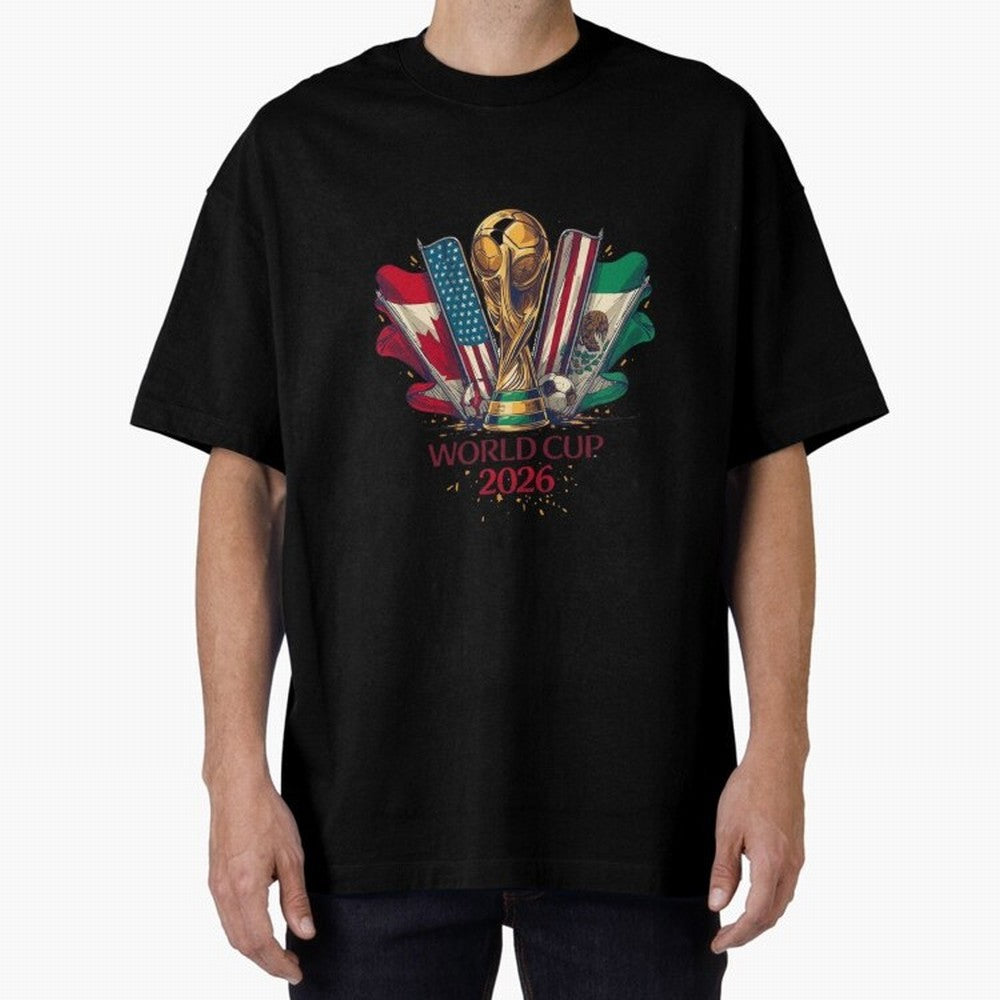 Host Trio Flags Banner Trophy Classic T-Shirt Join Supporters Worldwide for FIFA World Cup 2026 USA Canada Mexico Spirit, Built around England, Cristiano Ronaldo, Haaland and CR7, Football Festival Excitement, Trophy Ambitions, Country Rivalries