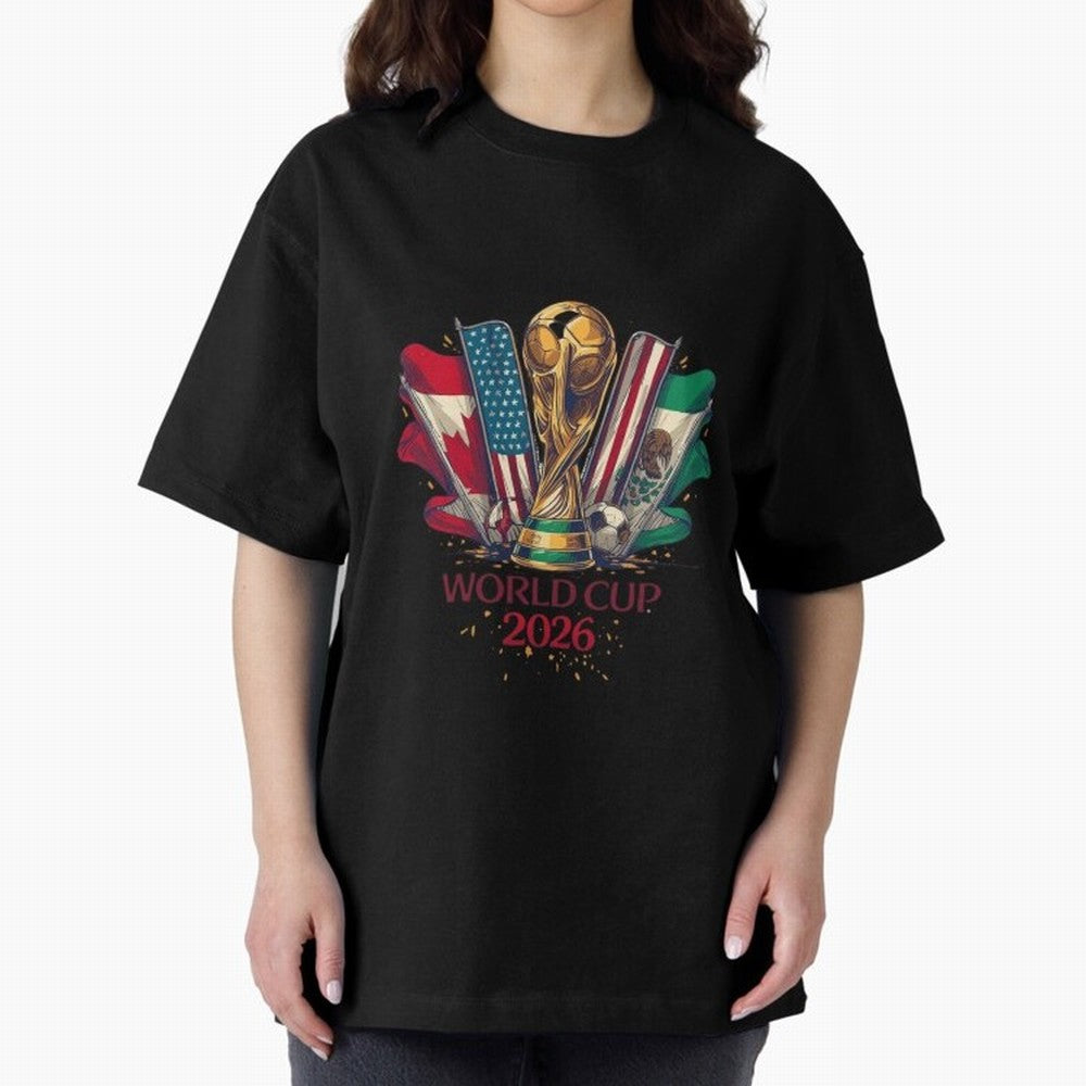 Host Trio Flags Banner Trophy Classic T-Shirt Join Supporters Worldwide for FIFA World Cup 2026 USA Canada Mexico Spirit, Built around England, Cristiano Ronaldo, Haaland and CR7, Football Festival Excitement, Trophy Ambitions, Country Rivalries
