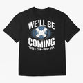 We¡¯ll Be Coming 26 International Football Supporters Tee Classic T-Shirt Follow the Final Road of Global Football Passion for FIFA World Cup 2026 Group Stage, Connected to CR7 and Messi, England, Football History, Final Match Energy, Crowd Noise