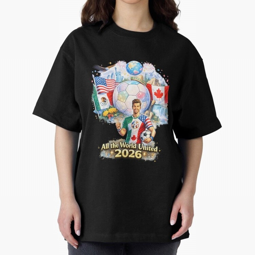 All The World United 2026 Football Classic T-Shirt Celebrate the Road through the FIFA World Cup 2026 Journey through Mbappe Highlights, France Pride, Football History, Final Match Energy, Crowd Noise and Once in a Lifetime Moments; Ideal for Fans