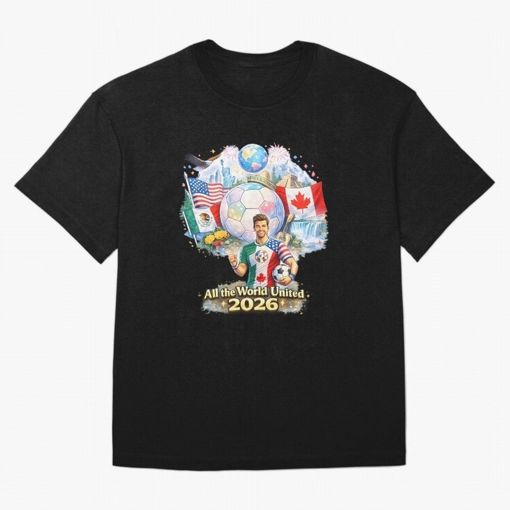 All The World United 2026 Football Classic T-Shirt Celebrate the Road through the FIFA World Cup 2026 Journey through Mbappe Highlights, France Pride, Football History, Final Match Energy, Crowd Noise and Once in a Lifetime Moments; Ideal for Fans