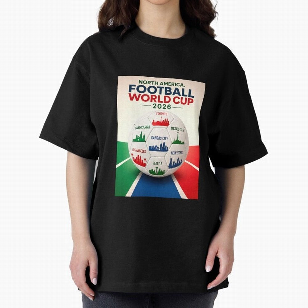 North America Football 2026 Classic T-Shirt Celebrate the Magic of the FIFA World Cup 2026 Group Stage Journey through Messi and Cristiano Ronaldo Highlights, Argentina, France and Brazil Pride, Championship Spirit, Famous Goals, Roaring Crowds and