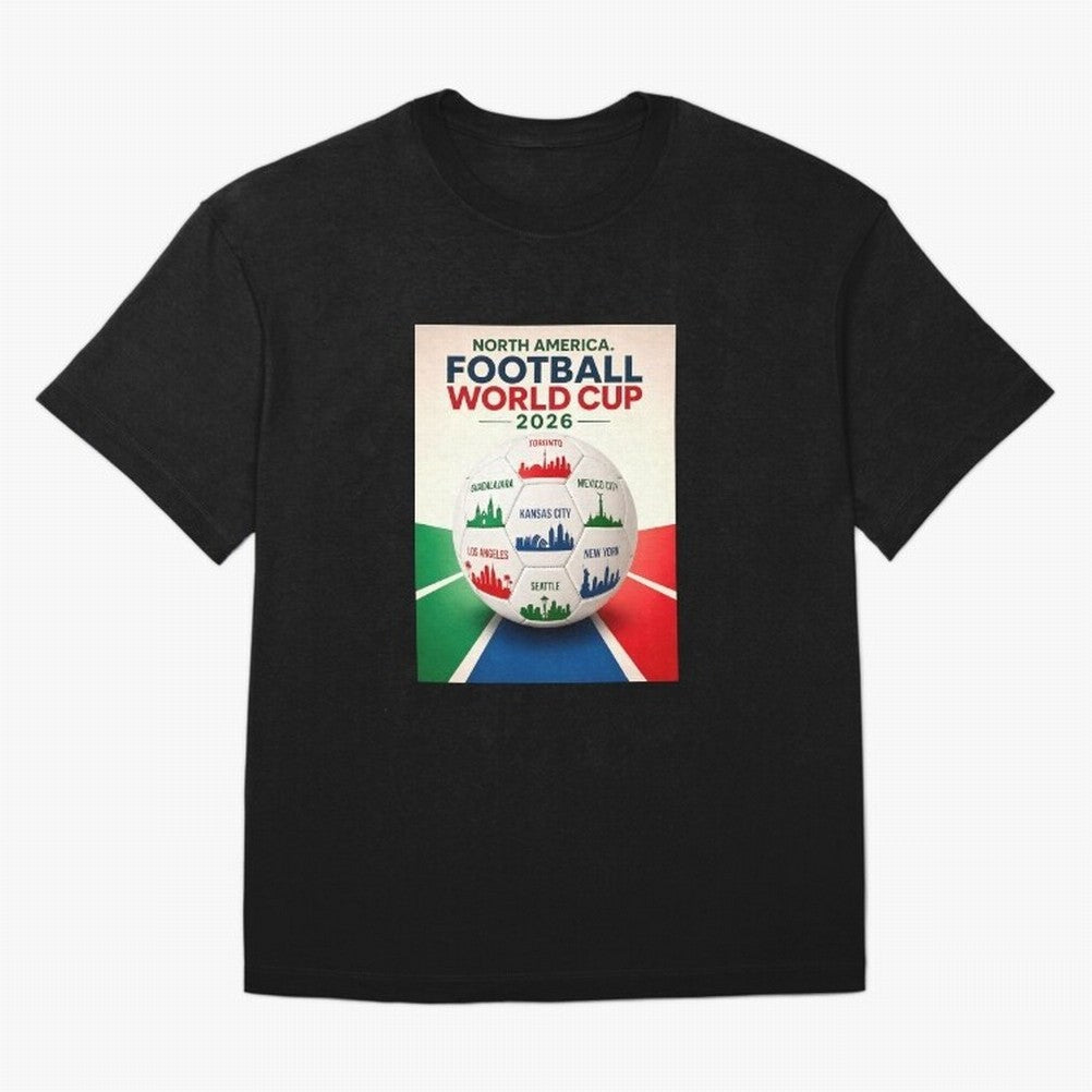 North America Football 2026 Classic T-Shirt Celebrate the Magic of the FIFA World Cup 2026 Group Stage Journey through Messi and Cristiano Ronaldo Highlights, Argentina, France and Brazil Pride, Championship Spirit, Famous Goals, Roaring Crowds and