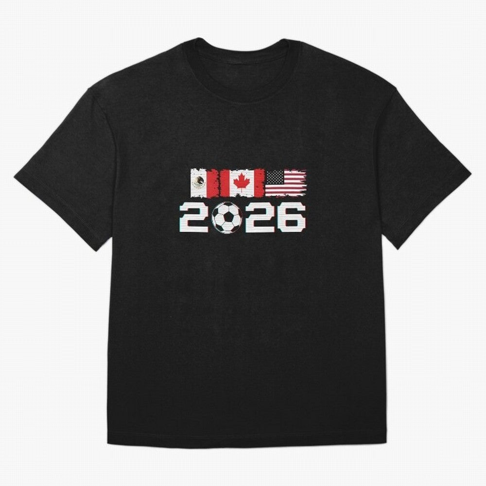Glitched United 2026 Cup - North America Emblem Part 2 T-Shirt_82924673 Classic T-Shirt Bring Legendary Rivalry Energy to the FIFA World Cup 2026 Group Stage Journey through Haaland Highlights, Argentina, France and Brazil Pride, Football History,