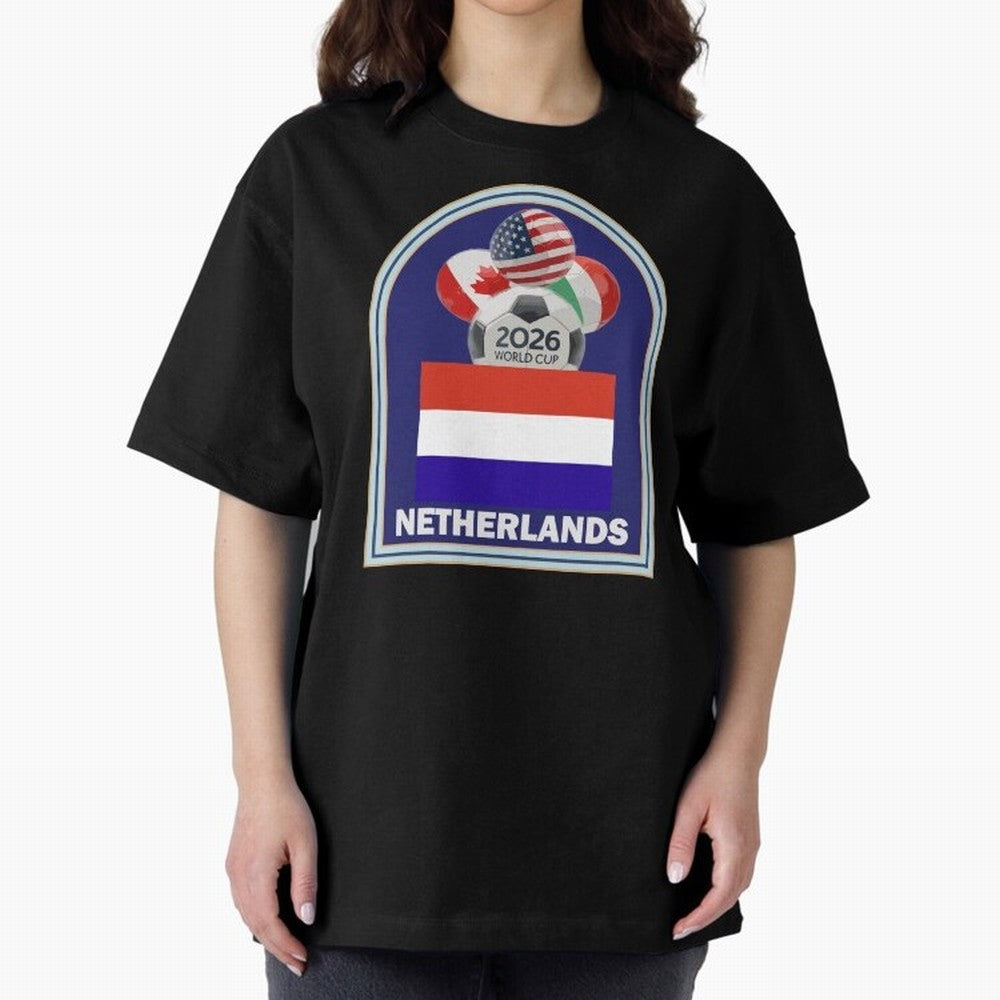 Netherlands 2026 Soccer T-shirt Classic T-Shirt Follow the Final Road of FIFA World Cup 2026 Group Stage for Fans of Mbappe and Neymar and Argentina, France and Brazil, Bringing Stadium Memories, Football Loyalty, International Chants and