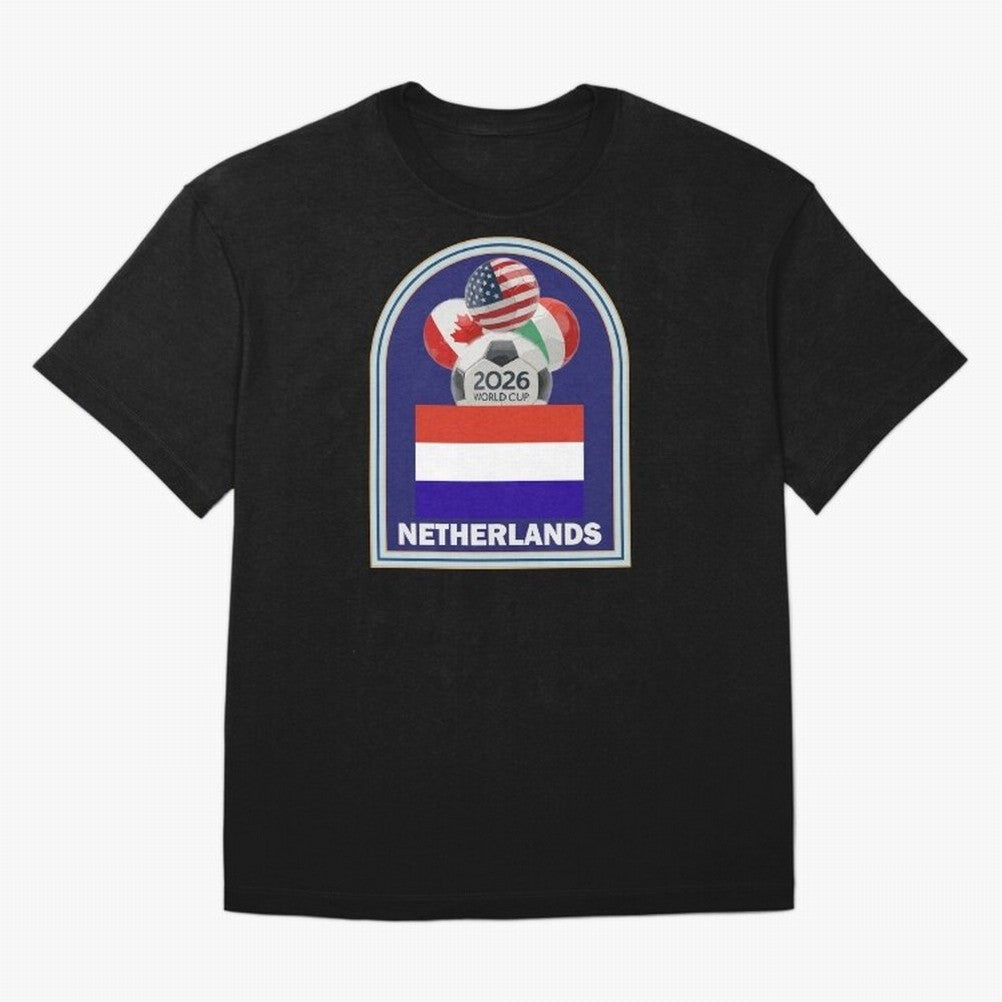 Netherlands 2026 Soccer T-shirt Classic T-Shirt Follow the Final Road of FIFA World Cup 2026 Group Stage for Fans of Mbappe and Neymar and Argentina, France and Brazil, Bringing Stadium Memories, Football Loyalty, International Chants and
