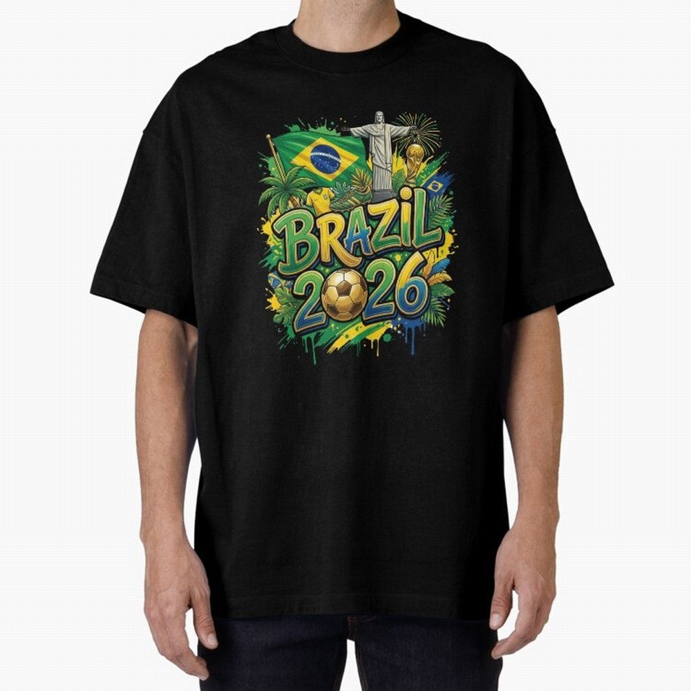 Brazil World Cup 2026 Football Legacy Classic T-Shirt Join Supporters Worldwide for FIFA World Cup 2026 Group Stage Capturing Messi, Neymar and Mbappe, England and Germany Energy, Goal Celebration Energy, Supporter Heritage, Football Icons and