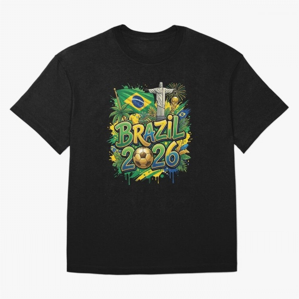 Brazil World Cup 2026 Football Legacy Classic T-Shirt Join Supporters Worldwide for FIFA World Cup 2026 Group Stage Capturing Messi, Neymar and Mbappe, England and Germany Energy, Goal Celebration Energy, Supporter Heritage, Football Icons and