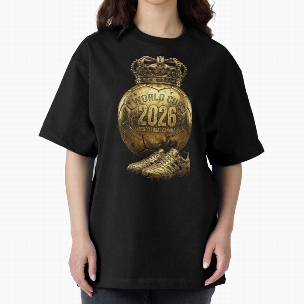 World Cup 2026 Golden Soccer Ball Crown- Mexico USA Canada Classic T-Shirt Celebrate Football Heritage in FIFA World Cup 2026 Spirit, Capturing Brazil, CR7, Football Festival Excitement, Trophy Ambitions, Country Rivalries and Star Player Buzz;