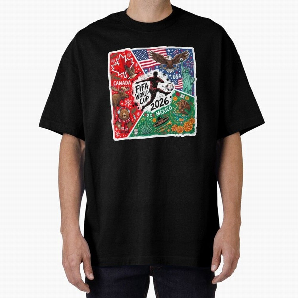 FIFA World Cup 2026 USA Canada Mexico ¨C Patriotic Football Collage Design Classic T-Shirt Turn Up for the FIFA World Cup 2026 Group Stage Journey through CR7 and Messi Highlights, Netherlands Pride, Championship Spirit, Famous Goals, Roaring