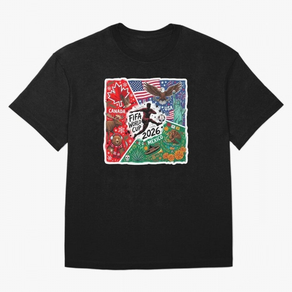 FIFA World Cup 2026 USA Canada Mexico ¨C Patriotic Football Collage Design Classic T-Shirt Turn Up for the FIFA World Cup 2026 Group Stage Journey through CR7 and Messi Highlights, Netherlands Pride, Championship Spirit, Famous Goals, Roaring