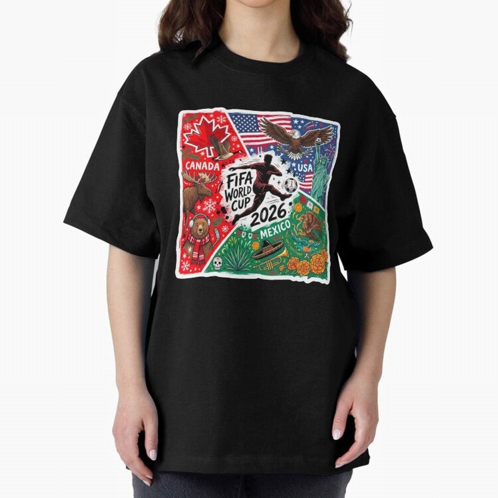 FIFA World Cup 2026 USA Canada Mexico ¨C Patriotic Football Collage Design Classic T-Shirt Turn Up for the FIFA World Cup 2026 Group Stage Journey through CR7 and Messi Highlights, Netherlands Pride, Championship Spirit, Famous Goals, Roaring