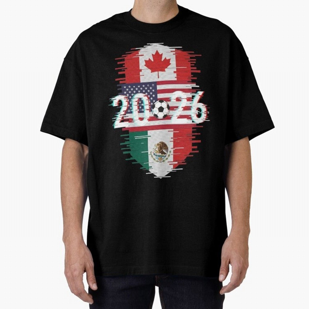 Glitched United 2026 - North America Emblem Classic T-Shirt Cheer through Every Moment of Match Day Hype around FIFA World Cup 2026, CR7 and Messi, England, France and Netherlands, Champion Mindset, Group Stage Buzz, Knockout Tension and Passionate