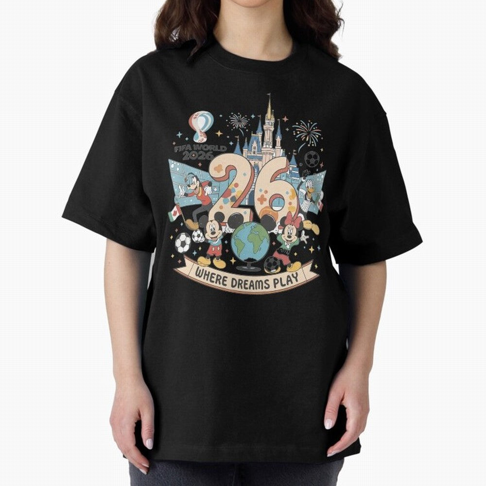 Dreamland Football 26 Shirt | Cute Cartoon Global Celebration Tee Classic T-Shirt Make Memories around Global Football Passion for FIFA World Cup 2026, with CR7, France and Portugal, Classic Soccer Heritage, Championship Pressure, Fan Loyalty and