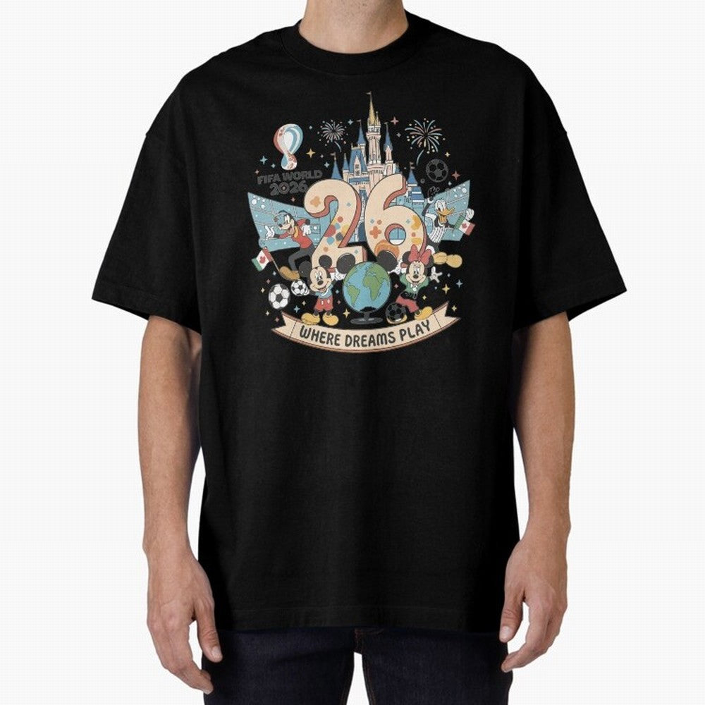 Dreamland Football 26 Shirt | Cute Cartoon Global Celebration Tee Classic T-Shirt Make Memories around Global Football Passion for FIFA World Cup 2026, with CR7, France and Portugal, Classic Soccer Heritage, Championship Pressure, Fan Loyalty and