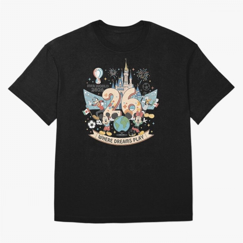 Dreamland Football 26 Shirt | Cute Cartoon Global Celebration Tee Classic T-Shirt Make Memories around Global Football Passion for FIFA World Cup 2026, with CR7, France and Portugal, Classic Soccer Heritage, Championship Pressure, Fan Loyalty and