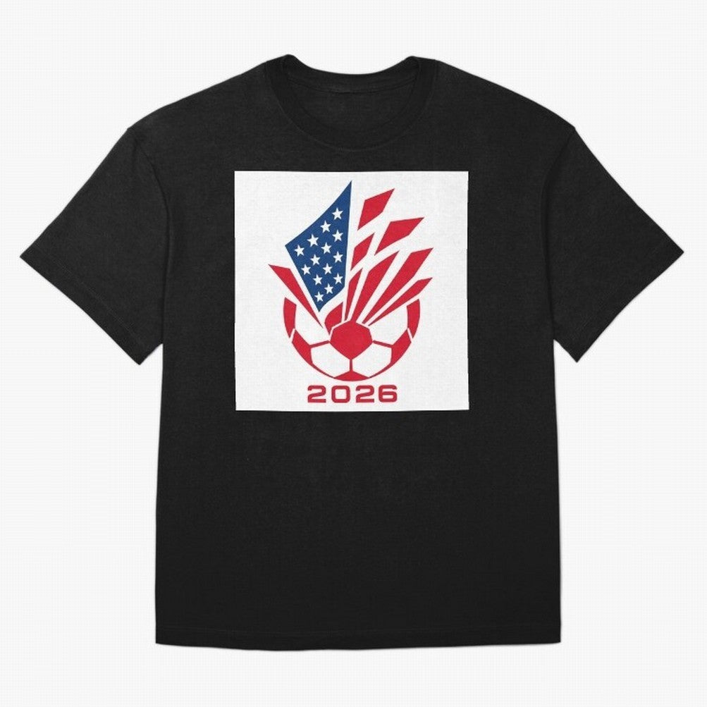 American Soccer 2026 Flag Burst Emblem Classic T-Shirt Represent FIFA World Cup 2026 Spirit, Capturing France, Messi, CR7 and Mbappe, Fan Favorite Moments, National Team Passion, Big Match Drama and Soccer History; Made for Die Hard Supporters,