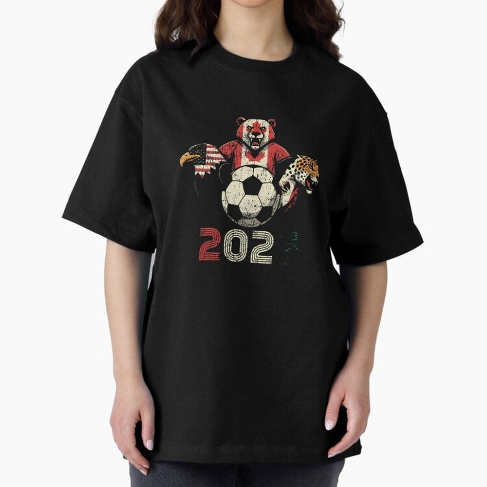 United 2026 Soccer Mascots North America Tournament T-Shirt_83157189 Classic T-Shirt Show Your Love for FIFA World Cup 2026 USA Canada Mexico Spirit, Driven by Spain, CR7 and Messi, Goal Celebration Energy, Supporter Heritage, Football Icons and