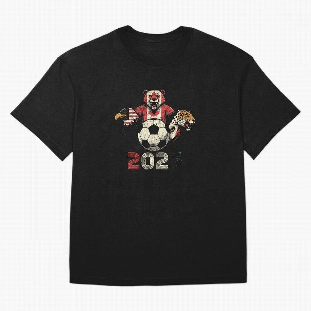 United 2026 Soccer Mascots North America Tournament T-Shirt_83157189 Classic T-Shirt Show Your Love for FIFA World Cup 2026 USA Canada Mexico Spirit, Driven by Spain, CR7 and Messi, Goal Celebration Energy, Supporter Heritage, Football Icons and