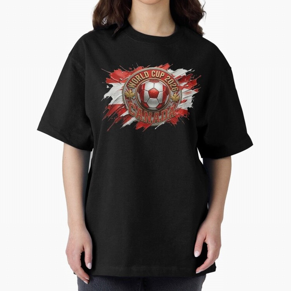 World Cup 2026 Canada Soccer Ball Paint Splash Classic T-Shirt Make Every Match About Global Football Passion for FIFA World Cup 2026 Group Stage, Highlighting Mbappe and Neymar, Argentina and Brazil, Goal Celebration Energy, Supporter Heritage,