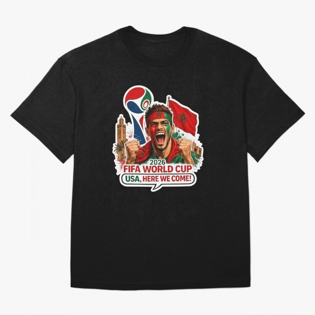 Morocco 2026 World Cup Fan Classic T-Shirt Honor FIFA World Cup 2026 USA Canada Mexico for Fans of Messi, CR7 and Mbappe and England and Germany, Bringing Stadium Chants, National Pride, Trophy Dreams and Unforgettable Football Memories; Made for