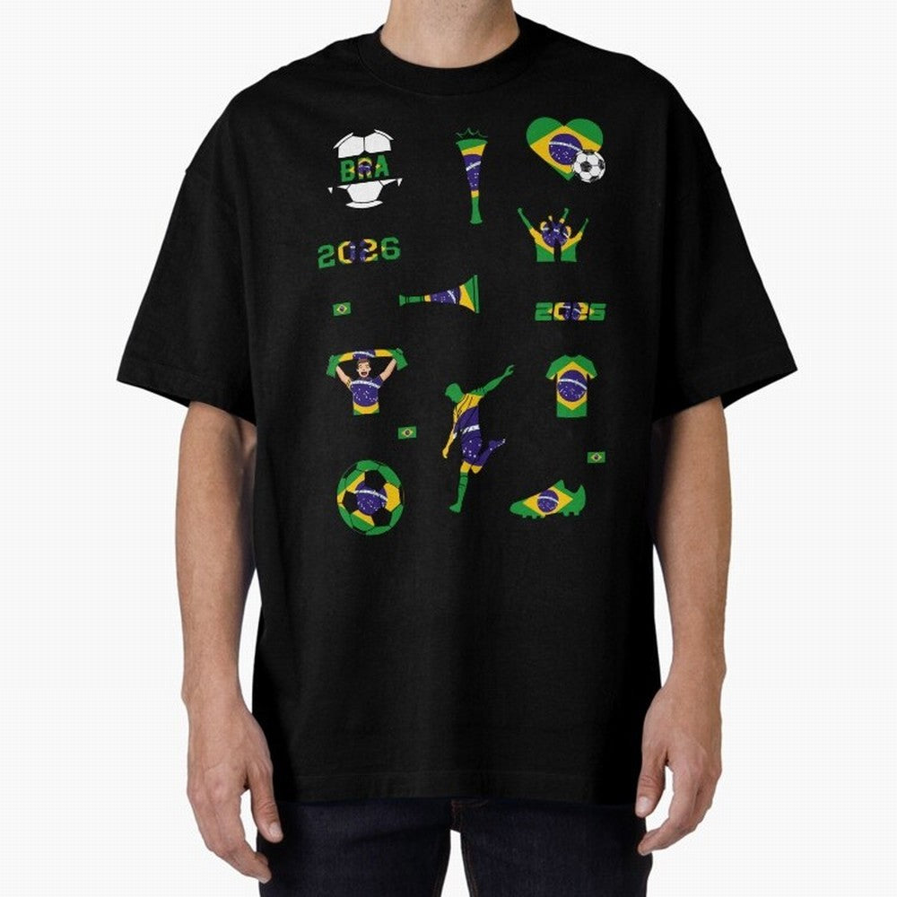 Brazil 2026 Soccer Collection Classic T-Shirt Celebrate Fan Favorites in Match Day Hype around FIFA World Cup 2026, Haaland and Mbappe, Germany, Soccer Culture, Superstar Moments, National Team Dreams and Competitive Fire; Perfect for Fans,