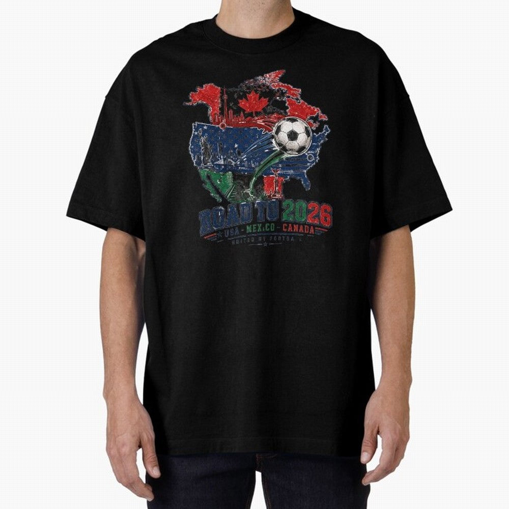 Road to 2026 USA Mexico Canada Soccer Badge Classic T-Shirt Follow FIFA World Cup 2026 Group Stage for Fans of Mbappe and Argentina, Bringing Stadium Memories, Football Loyalty, International Chants and Championship Tradition; Great for Supporters