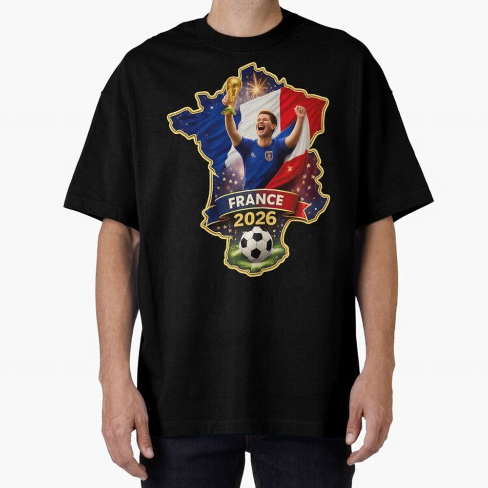France Map Silhouette 2026 Football Victory Graphic Classic T-Shirt Elevate FIFA World Cup 2026 Spirit, Connected to Germany, Messi and Cristiano Ronaldo, Worldwide Fan Energy, Dramatic Goals, Stadium Lights and Championship Celebrations; Great for