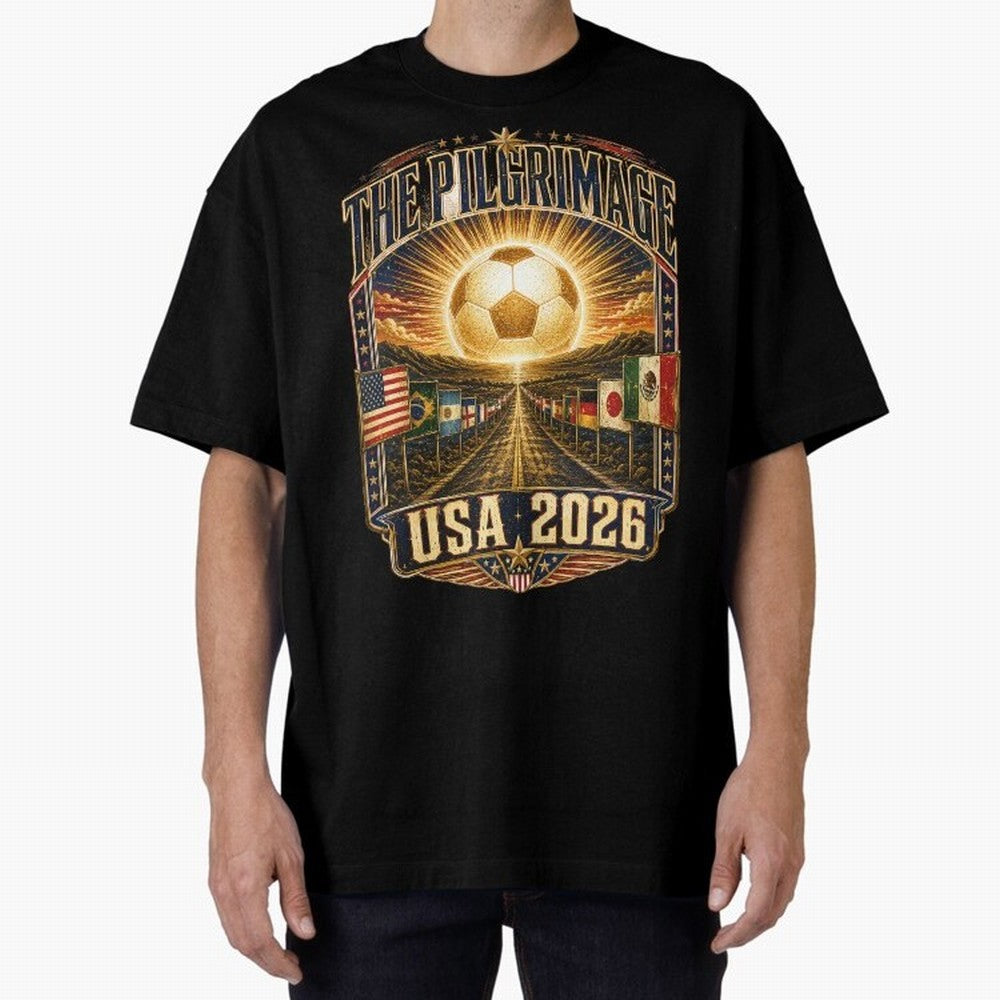 The Pilgrimage World Cup 2026 Soccer T-Shirt Classic T-Shirt Bring International Match Energy to FIFA World Cup 2026 USA Canada Mexico Featuring Messi, Neymar and Mbappe, Brazil Energy, Football History, Final Match Energy, Crowd Noise and Once in