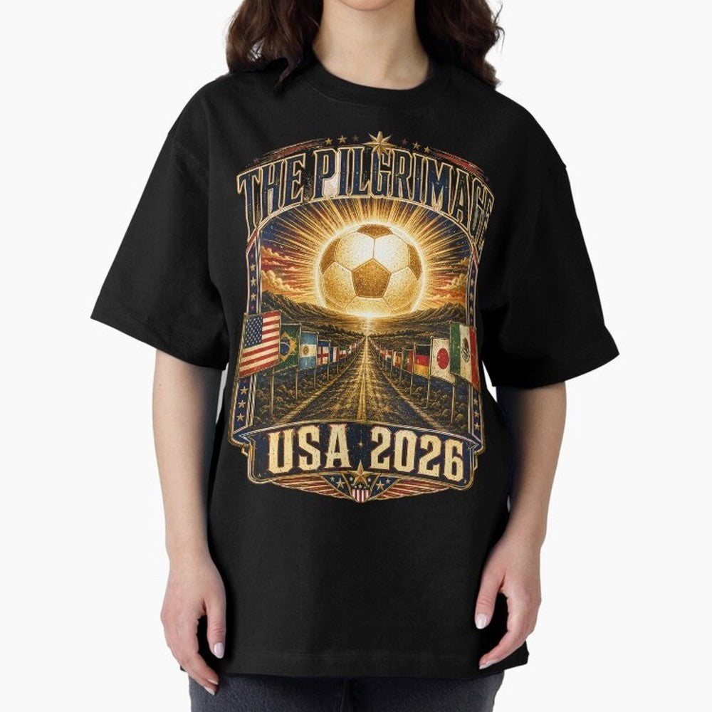 The Pilgrimage World Cup 2026 Soccer T-Shirt Classic T-Shirt Bring International Match Energy to FIFA World Cup 2026 USA Canada Mexico Featuring Messi, Neymar and Mbappe, Brazil Energy, Football History, Final Match Energy, Crowd Noise and Once in