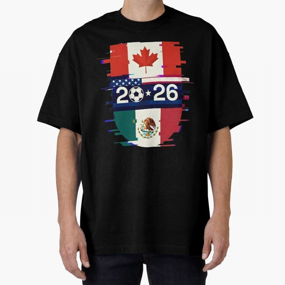 Glitched United 2026 - North America Emblem Cup Classic T-Shirt Fuel Match Day Hype around FIFA World Cup 2026, Neymar, England, France and Netherlands, Tournament Hype, Historic Matchups, Family Viewing Parties and Global Sports Pride; Ideal for