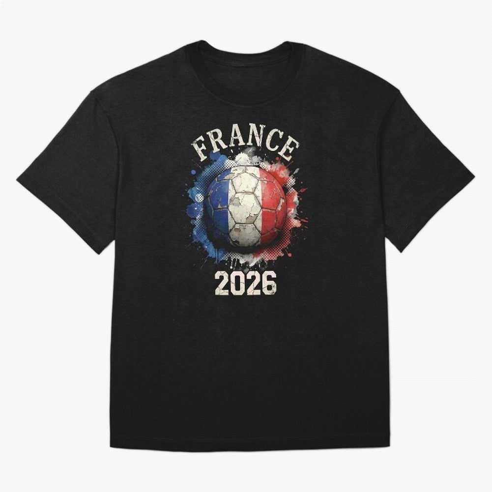 France 2026 Football Art | Vintage Tricolor Soccer Ball Splash Design Classic T-Shirt Remember Iconic Moments from Global Football Passion for FIFA World Cup 2026, Capturing CR7, Brazil, Portugal and Argentina, Soccer Culture, Superstar Moments,