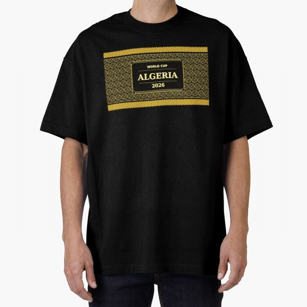 Algeria Football Fan 2026 Black Gold Luxury ¡ª Soccer Fan Gift Classic T-Shirt Carry National Pride through Global Football Passion for FIFA World Cup 2026 Group Stage, Highlighting CR7, France, Champion Mindset, Group Stage Buzz, Knockout Tension
